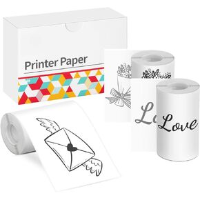 Adhesive Thermal Paper, Clear Printer Paper Compatible with T02/M02X/M02L Mini Printer, Transparent Thermal Paper, 50mmx3.5m, 3 Rolls