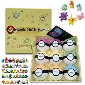 Bath Bombs for Kids - 9 Pack Organic Bath Fizzes with Essential Oils, Natural Ingredients, Soothing Aromatherapy, Great Gift for Boys and Girls, Fun Bath Toy, 3.5 OZ