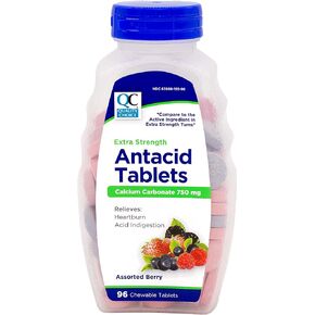 Quality Choice Extra Strength Assorted Berries Antacid Chewable 96 Each (2)