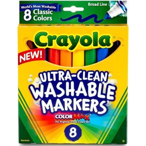 Washable Coloring Markers 8 Colors [Set of 2]
