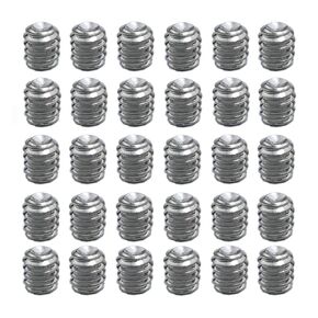 Meuey Lyot-Socket Set Screw 304 Stainless Steel Full Thread Cup Screws (1/4-20 x 1/4) inch -30pcs