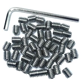 ZDingTech 50pcs Set Screws 1/4-20 x 3/8" inch 304 Stainless Steel Allen Head Hex Hexagon Socket Set Screws with 1/8" Allen Wrench,Set Grub Screws Hex Allen Head Socket Set Screws.(3/8" Length)