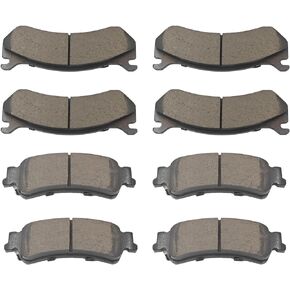 ALADICHE Ceramic Front Rear Brake Pads 8pcs Compatible with Chevy Astro Avalanche Silverado 1500 HD Suburban 1500 Tahoe, for GMC Safari Sierra 1500 HD Yukon/Yukon XL 1500