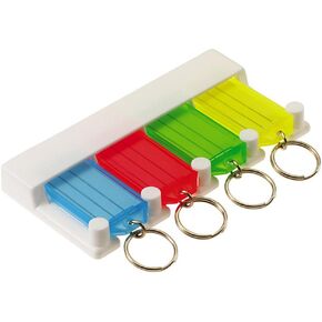 Lucky Line Key Tag Rack with 8 Tags, Assorted Colors, 1 Pack (60580)