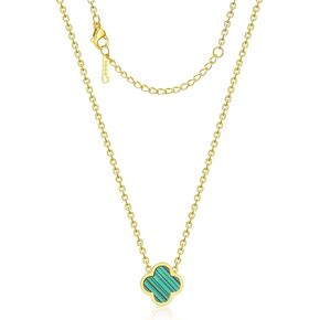 18K Gold Plated Clover Necklace for Women Four Leaf Clover Necklace Flower Lucky Pendant Dainty Jewelry Gifts for Girls