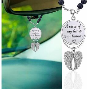 Memorial Car Charm Sympathy Gifts for Loss of Loved one, Keep Making Her Proud Ornament Hanging Rear View Mirror Accessories Grief Bereavement Sympathy Gift (Keep Making Her Proud-Silver)