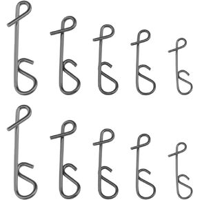 The Lord of the Tools 100PCS Fishing Knotless Connector 5 Sizes S-XXL Stainless Steel Knotless Cord Connector Fishing Accessories for Freshwater and Saltwater Fishing