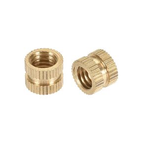 uxcell Knurled Insert Nuts, M8 x 10mm(L) x 10mm(OD) Female Thread Brass Embedment Assortment Kit, 15 Pcs