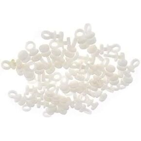 50 Pcs Curtain Track Rail Gliders Runner Wheel White Plastic Hooks Rollers Fit for 9mm Wide Curtain Track Rail 9mm Bottom Diameter, Fit for Auto SUV MPV car etc.