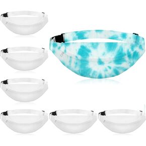 Silkfly 6 Pcs White Cotton Fanny Pack for Tie Dye Kit White Items Things To Tie Dye Party Supplies White Waist Pouch Tie Dying Bulk for Large Groups Hip Belt Bags