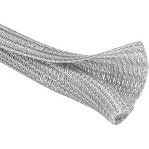 JOTO 26ft - 1/2 inch Cord Protector Wire Loom Tubing Cable Sleeve, Braided Cable Sleeve Split Sleeving Cord Management System for TV Computer Home Theater Office, Protect Pet from Chewing Cords –Grey