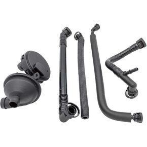 PCV Crankcase Vent Valve Breather Hose Kit - BMW E46 CCV, E39, E60-5 Piece Value Kit - Fits 320i, 323i, 325, 325i, 325ci, 328i, 330i, 330ci, 330xi, 525i, 528i - Crank Case Ventilation Oil Separator