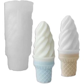 Tone Fun Ice-Cream Cone Shape Candle Silicone Molds for Making Candle, Resin, Aromatherapy Candles, Handmade Wax Soap, Home Decor, Craft
