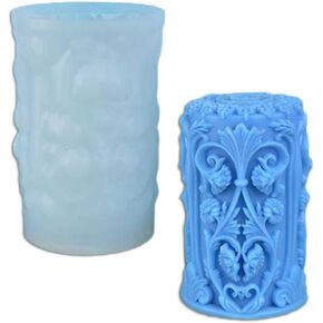 Tone Fun Carved Cylinder Shape Candle Silicone Molds for Making Candle, Resin, Aromatherapy Candles, Handmade Wax Soap, Home Decor, Craft