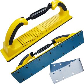 2-3/4" x 15-3/4" Adjustable Radius Flex Longboard Hand Sanding File Block with Both Hook & Loop Backing and PSA Backing Conversion Adapter Pad, Use Continuous Rolls or Sandpaper Sheets, Auto, Wood