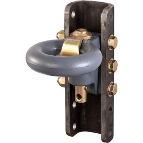 CURT 48641 SecureLatch Adjustable Lunette Ring with 11-3/4-Inch Channel 40,000 Pounds, 3-Inch ID, Battleship Grey Finish