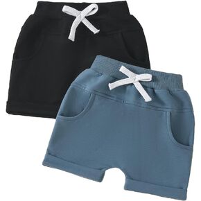 Doisbetthsay Toddler Shorts Summer Baby Athletic Shorts Solid Casual Shorts Elastic Waist Drawstring Jogger Short Pants
