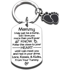 New Mom Gifts Keychain for Women Valentine Gifts for Expectant Mothers Baby Shower Pregnancy Pregnant Gifts for Mom-to-be First Time Moms Mother's Day Birthday Present for New Mothers from Husband