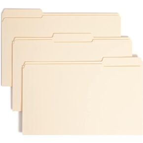 Smead Fastener File Folder with SafeSHIELD® Fasteners, 2 Fasteners, Reinforced 1/3-Cut Tab, Legal Size, Manila, 50 per Box (19555)