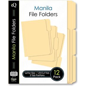 iScholar Manila File Folders, Letter Size, 12 Pack (31012)