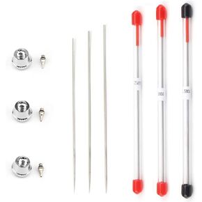 9Pcs 0.2mm 0.3mm 0.5mm Airbrush Nozzle Airbrush Needle Nozzle Cap Kit Replacement Parts for Airbrush Spray Gun Sprayer Accessories Painting Machine