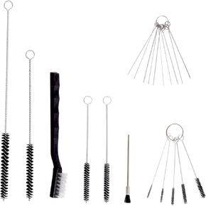 17pcs Multi-Purpose Spray Gun Cleaning Kit,Nylon Brushes Paint Gun Cleaning Kit Airbrush Cleaning Brushes & Needles for Clean Airbrush Nozzles,Tattoo Equipment (21)