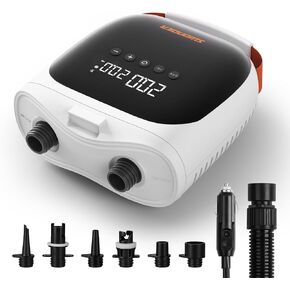 Swonder Paddle Board Pump, 30% Faster Inflation SUP Pump, Compact & 2.6lb Lightweight Electric Air Pump w/ 20PSI High-Pressure, Dual Stage, Auto-Off & Deflation Function