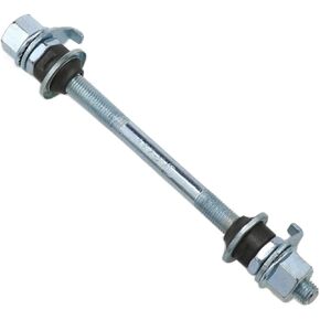 Meuey Lyot Bike Axle 140mm Bicycle Multiple Speed Front Hub Axle 5/16“ Silver 26 TPI Hub Conical Lock Nut Washer Kit -1PCS