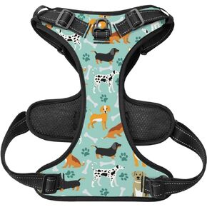 Floral No Pull Dog Harness Adjustable Soft Padded Pet Vest with Easy Control Handle Medium