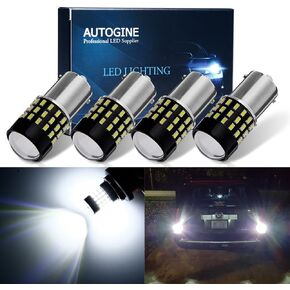 4pcs 900 Lumens Super Bright 9-30V 1156 1003 1141 7506 BA15S LED Bulbs 3014 54-EX Chipsets with Projector for Turn Signal Lights, Amber Yellow
