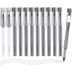 M&G 12 Pcs Liquid Rollerball Pens Ultra Fine Point Pens with Black Ink, 0.5mm Vantage Pens Smooth Writing for Note Taking, Office School Supplies Gifts Student Women Men