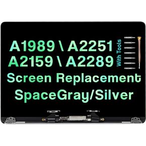 Screen Replacement for MacBook Pro A2251 A2289 A2159 A1989 2018-2020 Retina LCD Display Assembly EMC 3301 EMC 3214 EMC 3358 EMC 3348 EMC 3456(Space Gray)