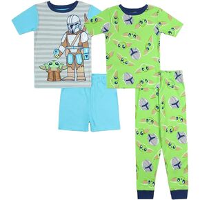 STAR WARS The Mandalorian Boys' 4-Piece Snug-fit Cotton Pajama Set, size 4