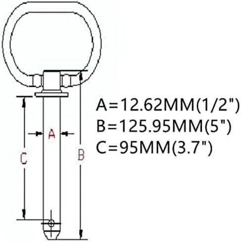 1/2" X 3.7" Red Handle Detent Pin,Quick Release Hitch Pin, Simple Insertion and Remove ,Trailer,Automatic Equipment Part in Saudi Arabia