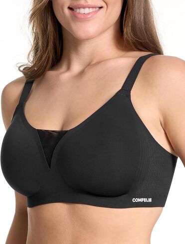 Wireless Bra with Support, Seamless Bra Comfort Everyday Bra Wire Free, Mesh Elegance Deep-V Sculpt Bra in Saudi Arabia