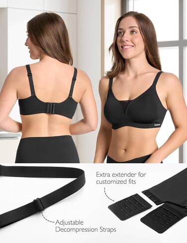 Wireless Bra with Support, Seamless Bra Comfort Everyday Bra Wire Free, Mesh Elegance Deep-V Sculpt Bra in Saudi Arabia