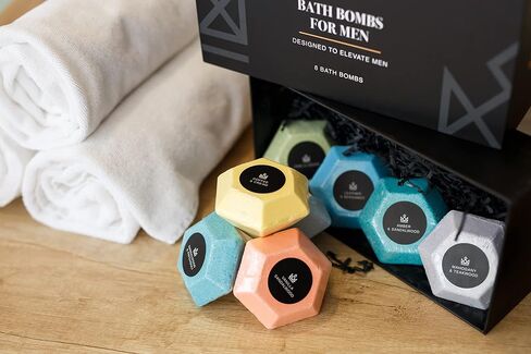 Bath Bombs for Men, Diamond Shape, Gifts for Men, 8 Large 5oz Bombs, Bath Bombs Men& Men's Bath Bombs, Soak in, Bubble Bath for Men Set, Armoatherphy Treatment for Stress Relief in Saudi Arabia