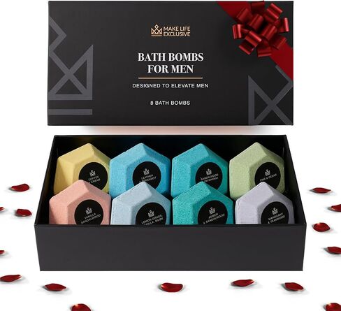 Bath Bombs for Men, Diamond Shape, Gifts for Men, 8 Large 5oz Bombs, Bath Bombs Men& Men's Bath Bombs, Soak in, Bubble Bath for Men Set, Armoatherphy Treatment for Stress Relief in Saudi Arabia
