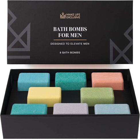 Bath Bombs for Men, Diamond Shape, Gifts for Men, 8 Large 5oz Bombs, Bath Bombs Men& Men's Bath Bombs, Soak in, Bubble Bath for Men Set, Armoatherphy Treatment for Stress Relief in Saudi Arabia