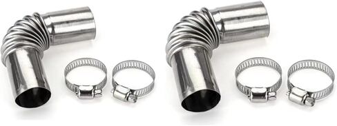 2Pcs Silver Stainless Steel Air Diesel Parking Heater Exhaust Pipe Tube Elbow Connector for Webasto Eberspacher Diesel Boat Heater 13cm Exhaust Pipes and Tips Exhaust and Emissions (24mm) in Saudi Arabia