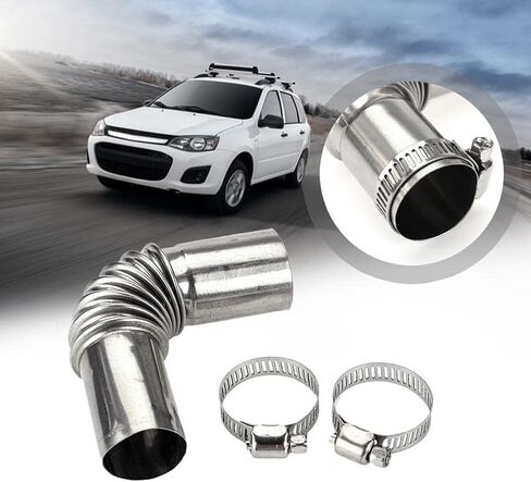 2Pcs Silver Stainless Steel Air Diesel Parking Heater Exhaust Pipe Tube Elbow Connector for Webasto Eberspacher Diesel Boat Heater 13cm Exhaust Pipes and Tips Exhaust and Emissions (24mm) in Saudi Arabia