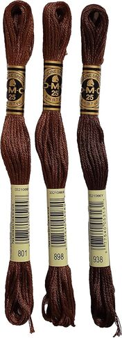 DMC 6-Strand Embroidery Cotton Bundle - Coffee Brown Color Family -3 Skeins of Thread - 8.7yd Skeins in Saudi Arabia