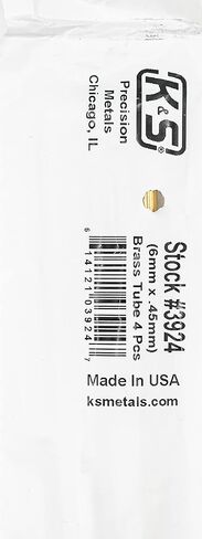 أنابيب نحاسية مستديرة K&S 3930، 12 مم OD × 0.45 مم جدار × 1 متر طول، 3 أنابيب، صنع في الولايات المتحدة الأمريكية in Saudi Arabia