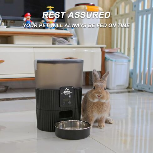 Automatic Cat Feeder,FORLIFE Auto pet Feeder with Programmable Timer, Portion Control 1-4Meals Per Day, Dual Power Supply & Voice Recorder for Small&Medium Cats Dog Pets(Black) in Saudi Arabia