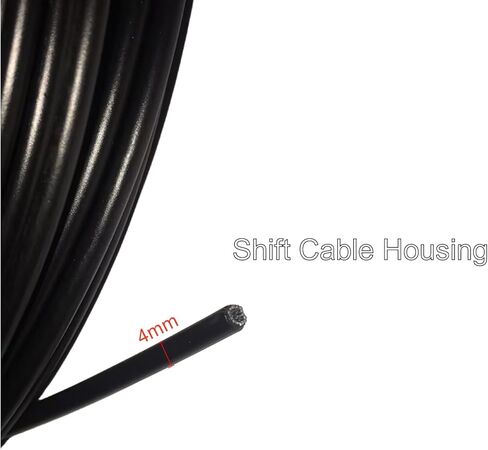 YaeMarine 4mm X 50ft Bicycle Bike Lined Shift Cable Housing Shifter Cable Housing with 50Pcs Cable End Caps, Black in Kuwait
