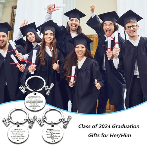 9 PCS 2024 Graduation Gifts Bulk Keychains Class of 2024 Graduation Gifts for Her Him Grad Gifts for High School Seniors College 5th 8th Grade Graduation Gifts Girls Boys Graduation Announcements in Saudi Arabia
