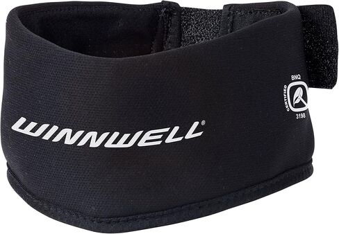 طوق Winnwell Premium لحماية الرقبة - معدات حماية هوكي الجليد مصنوعة لكبار السن والشباب والرجال والنساء - حماية طوق مقاومة للقطع للهوكي، Ringette، Paintball والرياضة in Kuwait