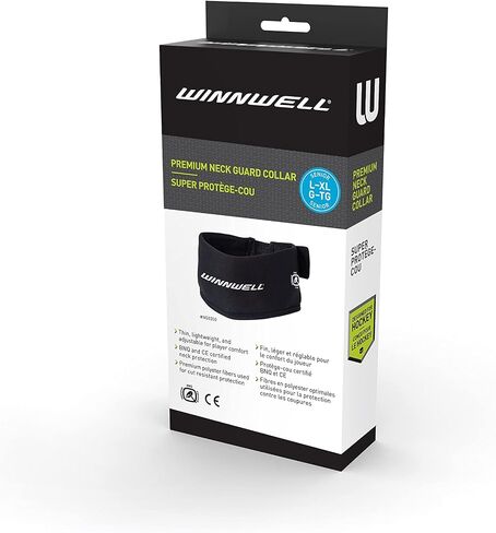 طوق Winnwell Premium لحماية الرقبة - معدات حماية هوكي الجليد مصنوعة لكبار السن والشباب والرجال والنساء - حماية طوق مقاومة للقطع للهوكي، Ringette، Paintball والرياضة in Kuwait