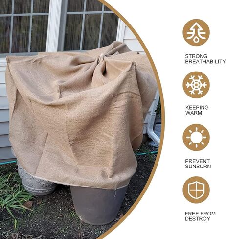 Tree Wrap for Winter,10inch Wide X 32FT Burlap Fabric Tree Protectors from Deer Bites,Tee Trunk Protector for Keep Warm and Moisturizing. in Kuwait