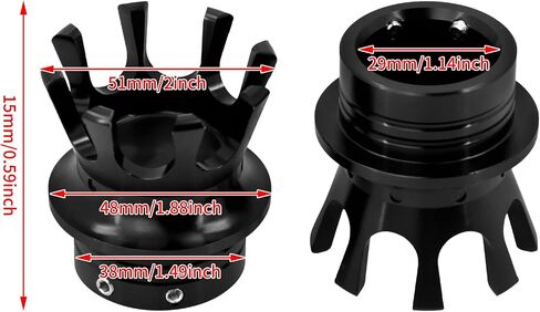 HDBUBALUS Motorcycle Crown Front Axle Nut Cover Caps Compatible for Harley Softail Dyna Sportster Touring Road King Electra Street Glide 2002-2020 (Color:Black) in Saudi Arabia